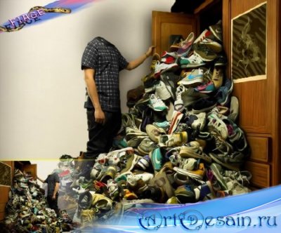 Шаблон для фотошоп - Огромная коллекция обуви